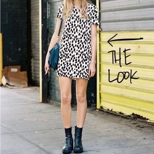 Abstract Animal Print Shift Dress